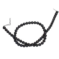 Brambor pěstované sladkovodní perle, Sladkovodní Pearl, černý, Grade, 6-7mm, Otvor:Cca 0.8mm, Prodáno za Cca 15 inch Strand