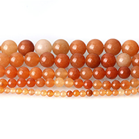 obojena Jade Perla, Krug, različite veličine za izbor, naranča, Rupa:Približno 0.5-1.5mm, Dužina Približno 15 inčni, Prodano By Lot