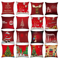Cuscino, tessuto di cotone, Quadrato, parola buon Natale, Gioielli di Natale & diversi modelli per la scelta, 450x450mm, Venduto da PC