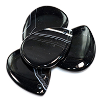 Lace Agaat Hangers, Traan, natuurlijke, zwart, 30x39x6mm, Gat:Ca 2mm, 10pC's/Lot, Verkocht door Lot