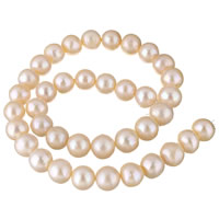 Bulvių išauginti gėlavandenių perlų karoliukai, Gėlo vandens perlų, Bulvė, natūralus, rožinis, 11-12mm, Skylė:Apytiksliai 0.8mm, Parduota už Apytiksliai 15.5 Inch Strand