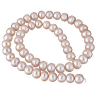 Bulvių išauginti gėlavandenių perlų karoliukai, Gėlo vandens perlų, Bulvė, natūralus, purpurinis, 9-10mm, Skylė:Apytiksliai 0.8mm, Parduota už Apytiksliai 15.7 Inch Strand