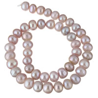 Bulvių išauginti gėlavandenių perlų karoliukai, Gėlo vandens perlų, Bulvė, natūralus, purpurinis, 10-11mm, Skylė:Apytiksliai 0.8mm, Parduota už Apytiksliai 15.7 Inch Strand