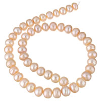 Brambor pěstované sladkovodní perle, Sladkovodní Pearl, přírodní, růžový, 10-11mm, Otvor:Cca 0.8mm, Prodáno za Cca 15.7 inch Strand