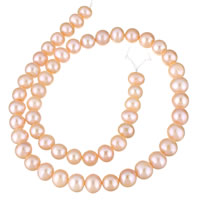Brambor pěstované sladkovodní perle, Sladkovodní Pearl, přírodní, růžový, 8-9mm, Otvor:Cca 0.8mm, Prodáno za Cca 15 inch Strand