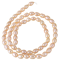 Perlas Arroz Freshwater, Perlas cultivadas de agua dulce, natural, Rosado, 4-5mm, agujero:aproximado 0.8mm, Vendido para aproximado 13.8 Inch Sarta