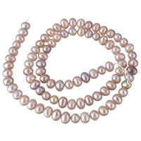 Brambor pěstované sladkovodní perle, Sladkovodní Pearl, přírodní, nachový, 6-7mm, Otvor:Cca 0.8mm, Prodáno za Cca 15.3 inch Strand