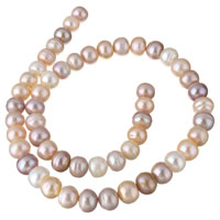 Bulvių išauginti gėlavandenių perlų karoliukai, Gėlo vandens perlų, Bulvė, natūralus, 9-10mm, Skylė:Apytiksliai 0.8mm, Parduota už Apytiksliai 15.7 Inch Strand