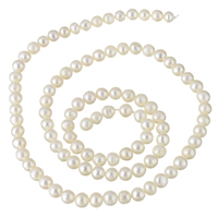 Brambor pěstované sladkovodní perle, Sladkovodní Pearl, přírodní, bílý, 3-4mm, Otvor:Cca 0.8mm, Prodáno za Cca 15.3 inch Strand