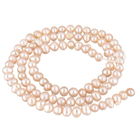 Brambor pěstované sladkovodní perle, Sladkovodní Pearl, přírodní, růžový, 4-5mm, Otvor:Cca 0.8mm, Prodáno za Cca 15 inch Strand