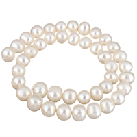 Brambor pěstované sladkovodní perle, Sladkovodní Pearl, přírodní, bílý, 10-11mm, Otvor:Cca 0.8mm, Prodáno za Cca 15.7 inch Strand