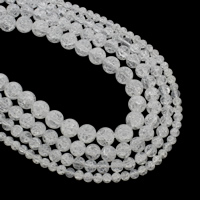 Okrągłe kryształowe koraliki, Kryształ, Koło, crackle, kryształowy, otwór:około 1mm, sprzedawane na około 15.5 cal Strand