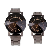 Ehepaar Uhrenarmbänder, Zinklegierung, plattiert, mit Brief Muster & für paar, frei von Blei & Kadmium, 42x47x10mm, 35x40x10mm, Länge ca. 7.5 ZollInch, verkauft von setzen