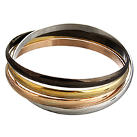 Stainless Steel Bangle Set plated Unisex &  5mm Inner Approx 68mm Sold By PC