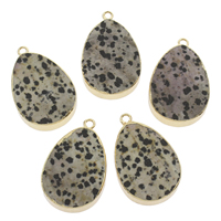 Dalmatian Pendant with Zinc Alloy Teardrop gold color plated - Approx 2mm Approx Sold By Bag
