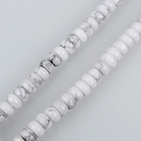 Natūralus Baltas Turkis Rutuliukas, Rondelle, skirtingo dydžio pasirinkimo, Skylė:Apytiksliai 0.5-1.5mm, Parduota už Apytiksliai 15.5 Inch Strand