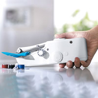 Plástico Mini máquina de coser, con fundición, Blanco, 120x80x40mm, Vendido por UD