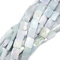 Jade de Birmanie goutte, rectangle, naturel, facettes, 19x14x6mm, Trou:Environ 0.5mm, Environ 22PC/brin, Vendu par Environ 15 pouce brin