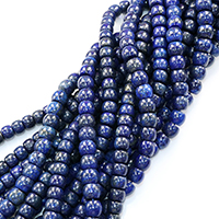 Lapis lazuli perler, Naturlige lapis lazuli, Drum, 8x9x9mm, Hole:Ca. 0.5mm, Længde Ca. 16 inch, Ca. 5Strands/Lot, Solgt af Lot