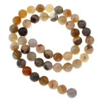 Prirodni Crazy ahat perle, Crazy Agate, Krug, različite veličine za izbor, Rupa:Približno 1mm, Prodano Per Približno 15 inčni Strand