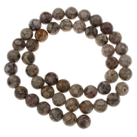 Naturlige tibetanske Agate Dzi Beads, Maifan Stone, Runde, forskellig størrelse for valg, Hole:Ca. 1mm, Solgt Per Ca. 15 inch Strand