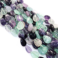 Fluorit Beads, Teardrop, naturlig, forskellig størrelse for valg, Hole:Ca. 0.5-1mm, Solgt Per Ca. 16 inch Strand