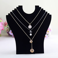 Velvet Necklace Display Cardboard with Velveteen disassembly and assembly black Sold By Lot