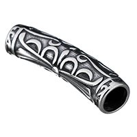 Branelli tubo di acciaio inox, Annerire, 36x9x9mm, Foro:Appross. 6mm, 10PC/lotto, Venduto da lotto