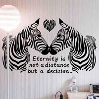 Wall Stickers & Decals PVC Plastic Zebra adhesive & with letter pattern & waterproof Sold By PC