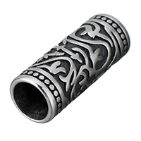 Stainless Steel Large Hole Beads Column & blacken Approx 7mm Sold By Lot