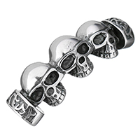 Stainless Steel Bracelet Finding Skull blacken Approx Sold By Lot