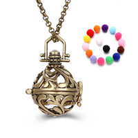 Pregnant Ball Locket Pendant Brass with Sponge Round plated Essential oil diffusion & hollow lead & cadmium free 20mm-30mm Approx 2-4mm Sold By PC