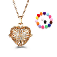 Pregnant Ball Locket Pendant Brass with Sponge Heart plated Essential oil diffusion & with rhinestone & hollow lead & cadmium free 20mm-30mm Approx 2-4mm Sold By PC