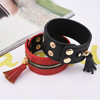 Leather Cord Bracelet PU Leather with Zinc Alloy gold color plated for woman nickel lead & cadmium free 30mm Sold Per Approx 8.3 Inch Strand