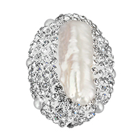 Přírodní sladkovodní perly perlí, Sladkovodní Pearl, s drahokamu jíl Pave, smíšený, 22-23x27-29x12-13mm, Otvor:Cca 1mm, 10PC/Bag, Prodáno By Bag