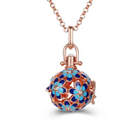 Pregnant Ball Locket Pendant Brass Round plated enamel & with rhinestone & hollow lead & cadmium free 20mm-30mm Approx 2-4mm Sold By PC