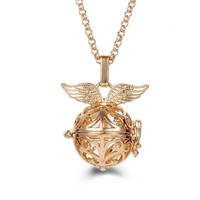 Pregnant Ball Locket Pendant Brass Wing Shape plated hollow lead & cadmium free 20mm-30mm Approx 2-4mm Sold By PC