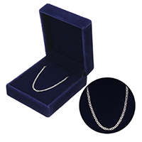 925 Sterling Silver Necklace Chain, with packing box & different length for choice & mariner chain, 4x2x0.30mm, Sold By Strand