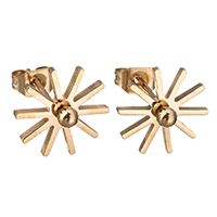 Stainless Steel Stud Earrings, stainless steel post pin, rose gold color plated, 12mm, Sold By Pair