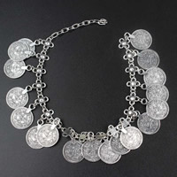 Zinc Alloy Anklet with 5cm extender chain antique silver color plated for woman nickel lead & cadmium free 190mm Sold Per Approx 7.5 Inch Strand