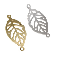 Stainless Steel Connector Leaf plated 1/1 loop Approx 1.5mm Sold By Bag