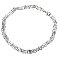 Quartz Bracelets Stainless Steel curb chain & for man original color 5mm Sold Per Approx 8.5 Inch Strand