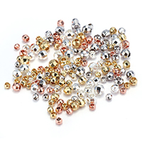 Brass Nakit perle, Mesing, Drum, pozlaćen, različite veličine za izbor & faceted, više boja za izbor, nikal, olovo i kadmij besplatno, Približno 1000računala/Torba, Prodano By Torba