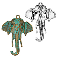 Zinc Alloy Animal Pendants Elephant plated nickel lead & cadmium free Approx 2mm Sold By Lot