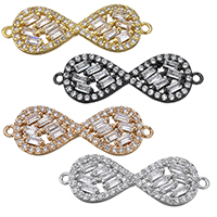 Cubic Zirconia Micro Pave Brass Connector Infinity plated micro pave cubic zirconia & 1/1 loop nickel lead & cadmium free Approx 1mm Sold By Lot