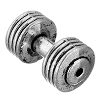 Zinc Alloy Jewelry Beads Barbell antique silver color plated nickel lead & cadmium free Approx 2mm Sold By Lot