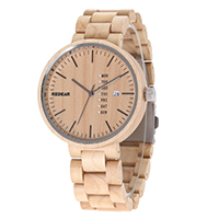 Redear® Men Jewelry Watch Wood with Glass Japanese movement for man Approx 9.2 Inch Sold By PC