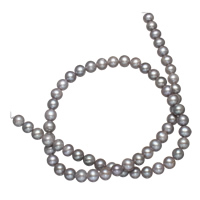 Bulvių išauginti gėlavandenių perlų karoliukai, Gėlo vandens perlų, Bulvė, pilkas, 7-8mm, Skylė:Apytiksliai 0.8mm, Parduota už Apytiksliai 15 Inch Strand