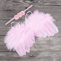 Photography Photo Pose Props Feather with Etamine & nylon elastic cord elastic & for children Length Approx 14.9 Inch Sold By Set