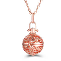 Brass Pregnant Ball Locket Sweater Necklace Round plated rolo chain & for woman & hollow lead & cadmium free 800mm Sold Per Approx 31 Inch Strand